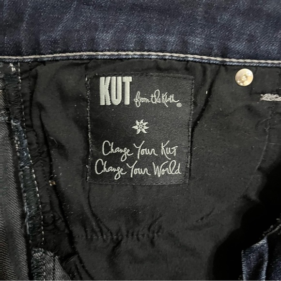 Women’s Kut From The Kloth Cropped Ankle Jeans Size 12 Dark Wash Whiskered - Picture 7 of 12